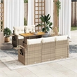 vidaXL Solid Acacia Wood Sofa Set in Beige