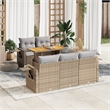 vidaXL 6 Piece Poly Rattan Sofa Set in Gray/Beige