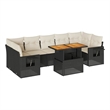 vidaXL 8 Piece Steel Sofa Set in Black
