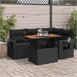 vidaXL 5 Piece Poly Rattan Sofa Set in Black