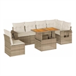 vidaXL 7 Piece Sofa Set in White/Cream/Beige
