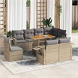 vidaXL 9 Piece Solid Acacia Wood Sofa Set in Beige
