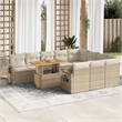 vidaXL 11 Piece Solid Acacia Wood Sofa Set in Beige