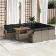 vidaXL Solid Acacia Wood Small Sofa Set in Gray