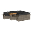 vidaXL Solid Acacia Wood Small Sofa Set in Gray