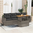 vidaXL 5 Piece Solid Acacia Wood Sofa Set in Gray