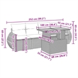vidaXL 5 Piece Solid Acacia Wood Sofa Set in Gray