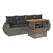 vidaXL 5 Piece Solid Acacia Wood Sofa Set in Gray
