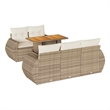 vidaXL 6 Piece Steel Sofa Set in Beige