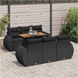 vidaXL 7 Piece Poly Rattan Sofa Set in Black