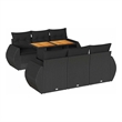 vidaXL 7 Piece Poly Rattan Sofa Set in Black
