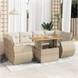 vidaXL Poly Rattan Sofa Set in Beige