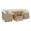 vidaXL Poly Rattan Sofa Set in Beige