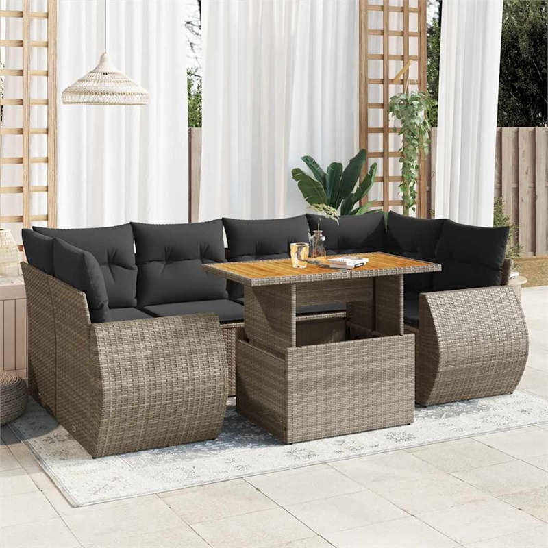vidaXL 7 Piece Sofa Set in Gray