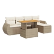 vidaXL 6 Piece Sofa Set in White/Cream/Beige