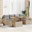 vidaXL 6 Piece Poly Rattan Small Sofa Set in Beige