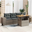vidaXL 5 Piece Solid Acacia Wood Small Sofa Set in Gray