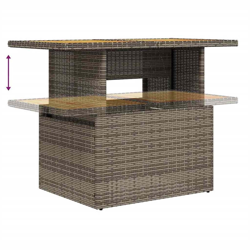 vidaXL 5 Piece Solid Acacia Wood Small Sofa Set in Gray