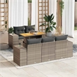 vidaXL 6 Piece Solid Acacia Wood Sofa Set in Gray