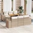 vidaXL 7 Piece Solid Acacia Wood Sofa Set in Beige