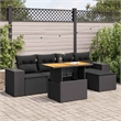 vidaXL Poly Rattan Sofa Set in Black