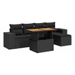 vidaXL Poly Rattan Sofa Set in Black