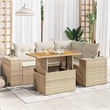 vidaXL 5 Piece Solid Acacia Wood Sofa Set in Beige