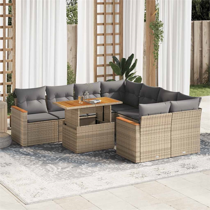 vidaXL Sofa Set in Gray/Beige