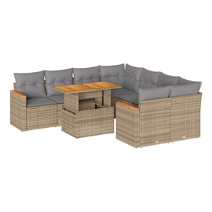vidaXL Sofa Set in Gray/Beige