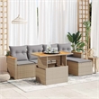 vidaXL 6 Piece Sofa Set in Gray/Beige