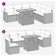 vidaXL 7 Piece Solid Acacia Wood Sofa Set in Gray