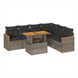 vidaXL 7 Piece Solid Acacia Wood Sofa Set in Gray