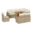 vidaXL 9 Piece Solid Acacia Wood Sofa Set in Beige