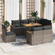 vidaXL 9 Piece Steel Sofa Set in Gray