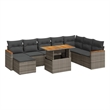 vidaXL 9 Piece Steel Sofa Set in Gray