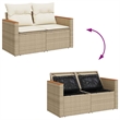 vidaXL 10 Piece Solid Acacia Wood Large Sofa Set in Beige