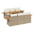 vidaXL 7 Piece Solid Acacia Wood Sofa Set in Beige