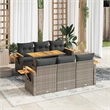 vidaXL 7 Piece Solid Acacia Wood Sofa Set in Gray