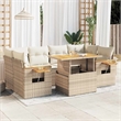 vidaXL 7 Piece Solid Acacia Wood Sofa Set in Beige