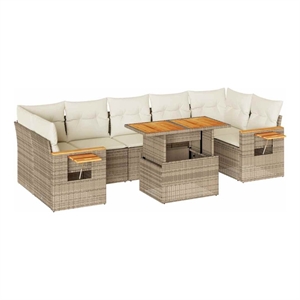 vidaXL Steel Sofa Set in Beige
