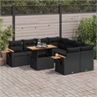 vidaXL 9 Piece Poly Rattan Sofa Set in Black