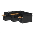 vidaXL 9 Piece Poly Rattan Sofa Set in Black