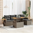 vidaXL 6 Piece Solid Acacia Wood Sofa Set in Gray