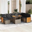 vidaXL 9 Piece Solid Acacia Wood Sofa Set in Gray