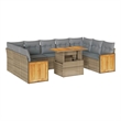 vidaXL 10 Piece Steel Sofa Set in Beige