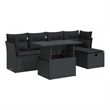 vidaXL Poly Rattan Sofa Set in Black