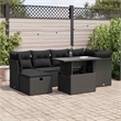 vidaXL 7 Piece Poly Rattan Sofa Set in Black