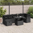 vidaXL 8 Piece Poly Rattan Sofa Set in Black