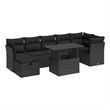 vidaXL 8 Piece Poly Rattan Sofa Set in Black