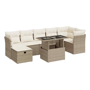 vidaXL Steel Sofa Set in White/Cream/Beige